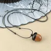 Pendant Necklaces M2EA Vintage Screwable Ebony Acorn Gawu Box Long Necklace Pine Cone Design Drop Jewelry