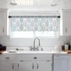 Rideau bleu gris feuille Texture feuilles cuisine petite fenêtre Tulle pure courte chambre salon décor à la maison Voile rideaux
