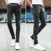 Mäns jeans enkla män med hög elasticitet klä upp sig bekväm vårskinn länge