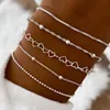 Charm Bracelets 2023 Boho Geometric Tassel Chain Bracelet For Women MultiLayer Bangles Party Wedding Beach Hand Jewelry Accessories 230802