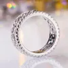 Cluster Rings 925 Sterling Silver Cubic Zirconia Fashion Full Diamond Hollow Ring Wedding For Women Dinner 18K Gold Plated Party Fine