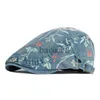 Chapéus Stingy Brim 2022 Four Seasons Cotton Flower Print Newsboy Caps Flat Peak Boné Feminino Painter Beret Hats 16 J230802