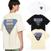 Men's T-shirts Chaopai Rhude Triangle Letter Card Printed Round Neck Short-sleeved T-shirt for Men and Women Lovers Loose Bottom Shirt