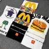 Męskie koszule CPFM Summer Men Men Kobiet T-shirt Hamburger 3D Piana drukowana High Street Tide Pure Cotton Oversize Tees 1: 1 Jakość