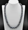 Chains Natural 9-10 Mm Tahitian Black Blue PEARL NECKLACE 14K GOLD 18"fine JewelryJewelry Making