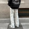 Mäns jeans svarta mager män high street zip wide ben vaqueros mode casual smal y2k byxor streetwear punk sommar fit denim byxor