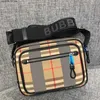 Retro Camera Women Men Bag Luxury Bur Designer Crossbody Classic Vintage Check Stripes Nylon Leather Brand Canvas Purses Pochette Handbag