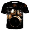 T-shirt da uomo Classic Drum And Street Music T-shirt stampata in 3D T-shirt casual girocollo manica corta per ragazzi