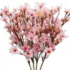 Dekorativa blommor Konstgjord körsbärsblomning Silk Peach Branch för bröllopsrum Hem bord träd dekoration plommonvägg