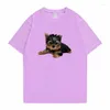 Camisetas masculinas fofas engraçadas Yorkie Pup camisetas gráficas de manga curta masculinas femininas justas de algodão macio tops de verão unissex casual camisa solta