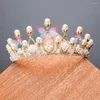 Accessoires pour cheveux cadeau de fête papillon cristal perle belle couronne ornement pour enfants coiffure cerceau coréen