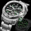 YELANG Hommes Montre Militaire 44mm Sport Automatique Mécanique Montre-Bracelet Plongeur 30ATM Étanche Squelette Lumineux Saphir 8N40