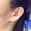 Pendientes colgantes Elegante gancho de topacio azul claro para uso diario 4 mm 6 mm Grado VVS Gota natural 925 Plata