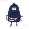 School Bags Backpack Street Trend Backpack Men Version Creative Shark Fashion Schoolbag Leisure for High School Students Z230802