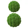 Fleurs décoratives Boule Verte Artificielle Faux Plantes Faux Décor Simulation Jardin Roches Pierres Topiaires Remplissage Suspendus