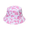 Large Brim Chapeaux Seau Vache Imprimer Chapeau Réversible Pliable Pêcheur Printemps Été Dame Fille Panama Caps Femmes Mode Protection Solaire Cap 230801