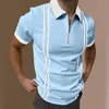 Erkek Polos Yüksek Polo Renk Kaliteli Gömlek Katı Kısa Kollu Kısa Kollu Zipup Yaka 230802