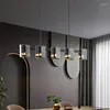 Подвесные лампы Light Luxury Restaurant Lamp All Copper Modern Simple и длинная столовая столик Nordic Designer ins Style Bar