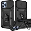 Корпус с мобильными телефонами Armor Case с покрытием Slide Camera для iPhone 14 13 Pro Max 12 Mini 11 XS XR x 7 8plus Shock -Resect Magnetic Car Cring Holder L230731