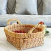 Zestawy naczyń stołowych owoce koszyka do przechowywania chleba taca do przechowywania kosza na pulpit koszyków kuchennych imitacja rattan