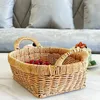 Set di stoviglie Cesto per servire la frutta Vassoio per la conservazione del pane intrecciato Cesto Cestini per desktop Cucina Home Imitazione rattan