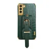 Mobiltelefonfodral 6D Crocodile Leather Justerbar handledsband Telefonfodral för Samsung S23 S22 S10 S20 S21 FE Note 8 9 10 20 Lite Plus + Ultra Pro L230731