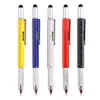 ギフトツールペン6 in 1マルチツール技術ツールペン、定規、ドライバー、レベルゲージ、ボールペン、ペンの補充、男性向けの創造的なギフト