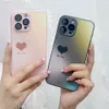 Étuis pour téléphones cellulaires AG Nano Matte Fashion Love Heart Phone Case pour iPhone 14 13 12 11 Pro Max 14 Pro Plus Gradient Laser Shockproof Hard Cover L230731