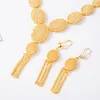 Hochzeit Schmuck Sets Arabisch Dubai Set für Frauen Sommer Cooper Ohrringe Äthiopische Afrikanische Kette Gold Farbe Halskette Braut Geschenk 230801