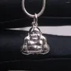 Chaînes en Argent Sterling 925 Petit Pendentif Bénédiction de Bouddha 20mm H