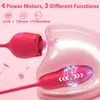 Vibrators Rose Speelgoed Dildo Thrusting Vibrator voor Vrouwen Ei Clitoris Sucker Stimulator Tong Likken Volwassenen Goederen Zuigen Seksspeeltjes Vrouwelijke 230801