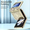 Cell Phone Cases For SGBZ Flip 5 Galaxy Z Flip3 ZFlip 4 Flip Z Flip5 Flip4 New Circuit Pattern Fold Phone Case Clear Acrylic Plating Cover L230731