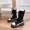 Bottes à semelles épaisses toile femmes 2023 automne rétro vieux outillage chevalier chaussures hautes femmes plate-forme talons Goth