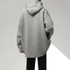 Men's Hoodies Oversized Men Fashion Casual Grey Black Hooded Sweatshirt Streetwear Korean Loose Pullover Hoodie Mens Hoody S-2XL