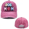 DOG MAMA Baseballmütze für Damen, Sonnenblende, bestickte Buchstaben, gewaschene Kappen, Partyhüte, C269