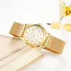 Наручительные часы Японское Quartz Движение Wwoor Watch for Womens The Birstwatch Top Brand Luxury Ladies Gold Dress В