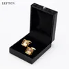 الكفة روابط S Square Steampunk Gear Gear Cufflinks for Mens Lepton Watch Mechanism Fashion Men Groom Cufflink 230816