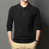 Men's Sweaters Cashmere Shirts Winter & Autumn Turn-Down Collar Wool Knitwear Male Pure Buttons Sweater Jumper Long Sleeved