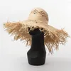 Szerokie brzegowe czapki 2023 Summer Dlen Out Natural Raffia Sun Hat for Women Fashion Floppy Shade Straw Girl Outdoor Vacation Beach