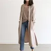 Femmes Trench manteaux manteau pour femmes 2023 printemps automne mode coréenne solide revers côté fente coupe-vent longues vestes vêtements