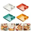 Dinnerware Sets 4 Pcs Pp Snack Plate Home Tableware Dumpling Storage Plates Plastic Dishes Cutlery Fruit Platter