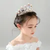 Accessoires pour cheveux cadeau de fête papillon cristal perle belle couronne ornement pour enfants coiffure cerceau coréen