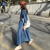 Denim Dress Women's Spring and Autumn 2021 New Waist Slimming Style Fashion Knee Length Long Sleeve Shirt Skirt