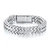 Очарование браслетов Men Bali Tulang Naga Silver Color Double Rows Franco Franco Wheat Bracelet из нержавеющей стали шириной 12 мм тяжелой браслета 230801