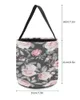 Storage Bags Flower Rose Pink Basket Sweet Candy Bucket Portable Home Bag Hamper For Kids Toys Party Decoration Supplies