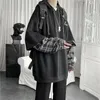 Women's Hoodies Vintage Hoodie Women Streetwear Oversized Sweatshirt Punk Long Sleeve Pullovers Korean 2023 Grunge Plaid Splice Hoody