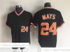 Vintage film honkbal draagt Jersey 22 Will Clark 24 Willie Mays 25 Barry Bonds 27 Juan Marichal 1962 blanco truien mannen vrouwen maat S--XXXL