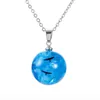 Choker Unique Transparent Resin Glow Earth Pendant For Women's Blue Sky And White Cloud Chain Necklace Girls Fashion Jewel