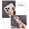 Cell Phone Cases Colorful Love Flower Case For OPPO A5 A9 A15 A16 A52 A53 A72 A73 A93 A94 4G 5G A31 F17 F19 Pro Jewelled Diamond Pendant Cover L230731