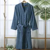 Men s Robes 100 Cotton Bathrobe for Men Long Thick Absorbent Terry Bath Robe Kimono Towel Solid Sleepwear Women Dressing Gown 230802